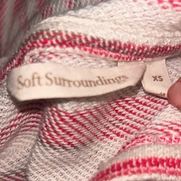 SOFT SURROUNDINGS Hooded French Terry Tunic Size XS Striped Dolman Hippie - Picture 4 of 4